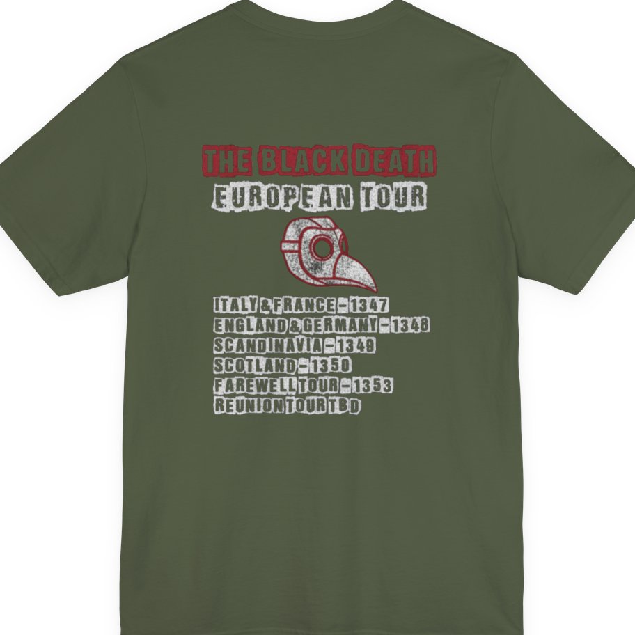 The Black Death European Tour Back Print Premium Tee - Military Green back
