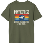 Pony Express Memorial Back Print T-Shirt - Military Green back