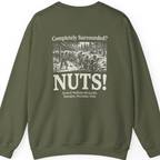 Bastogne Nuts Defiance Back Print Sweatshirt - Military Green back