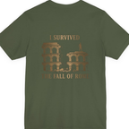 I Survived The Fall of Back Print Premium Tee - Military Green back