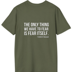 The Only Thing We Have Back Print T-Shirt - Military Green back