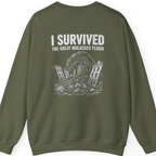 Great Molasses Flood Back Print Sweatshirt - Military Green back