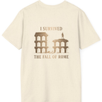 I Survived The Fall of Back Print T-Shirt - Natural back