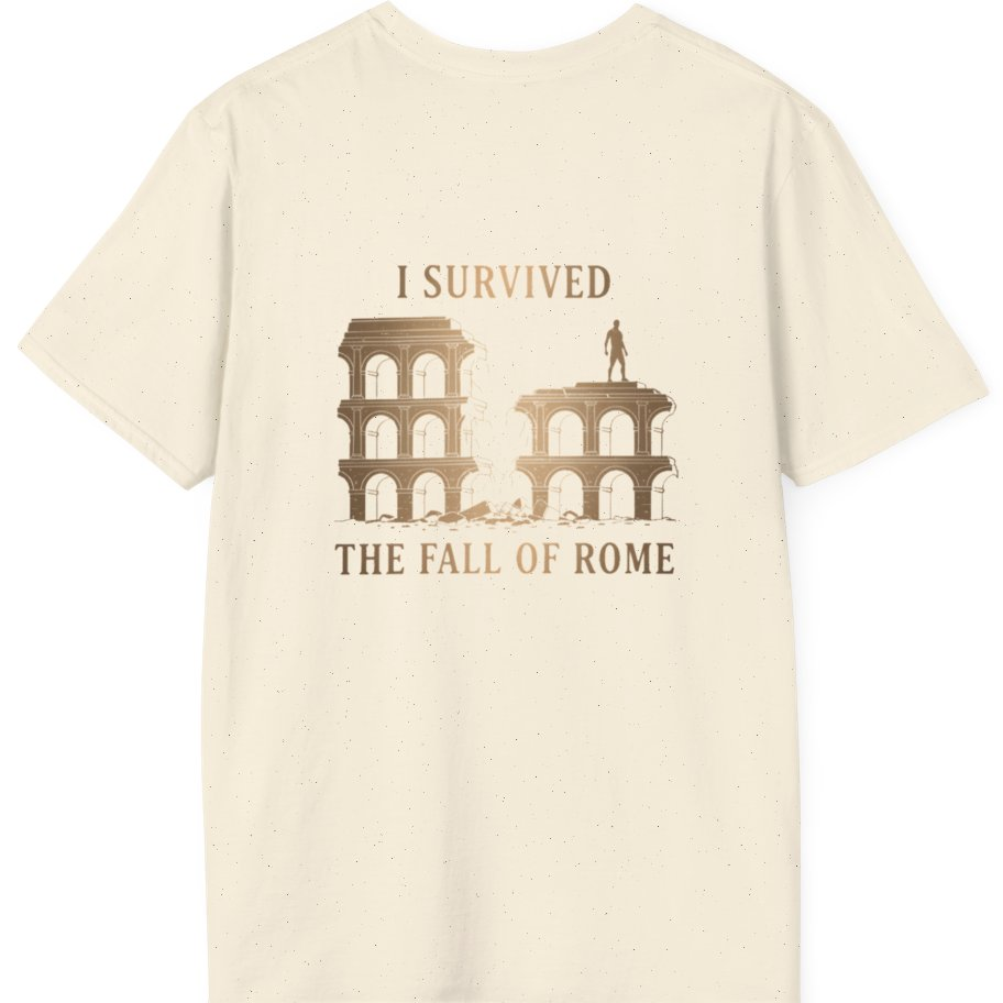 I Survived The Fall of Back Print T-Shirt - Natural back