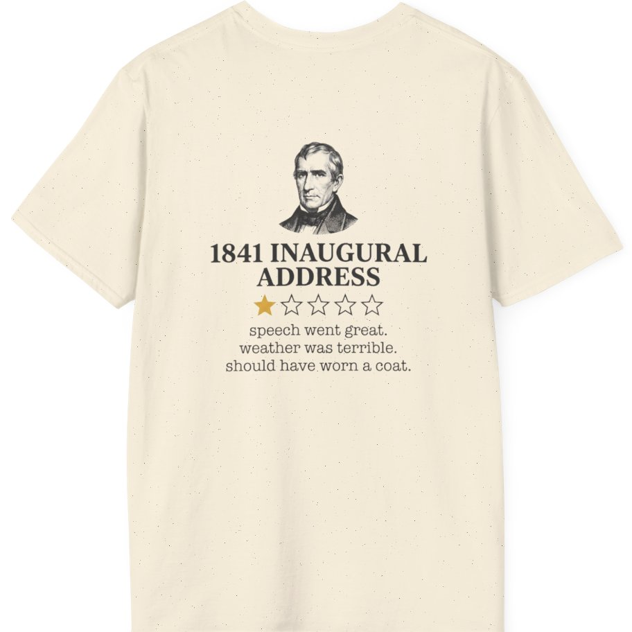 Inaugural Address Review Back Print T-Shirt - Natural back