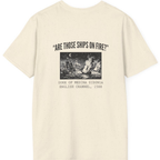 Spanish Armada Fire Ships Back Print T-Shirt - Natural back