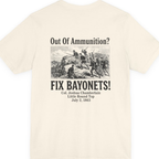 Out of Ammunition Fix Bayonets Back Print Premium Tee - Natural back