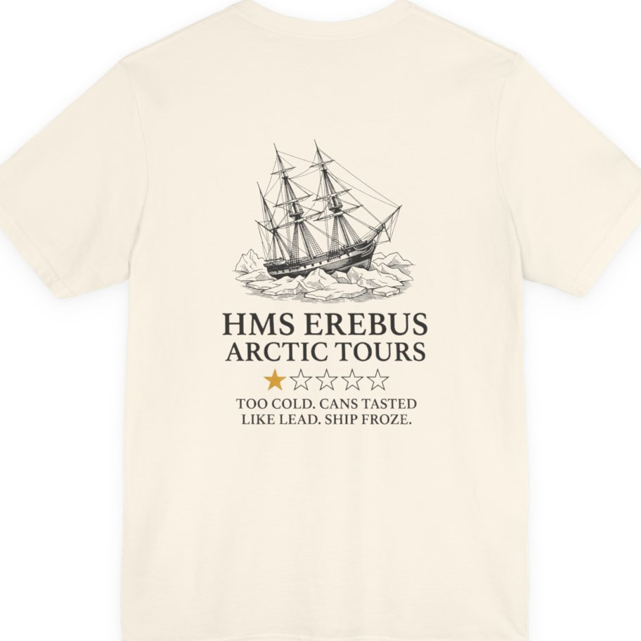 Hms Erebus Arctic Tours Back Print Premium Tee - Natural back
