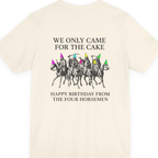 Four Horsemen Birthday Party Back Print Premium Tee - Natural back