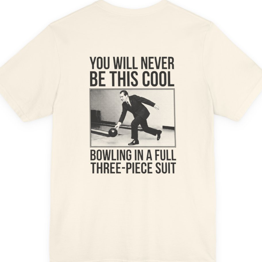 Nixon Suit Bowling Flex Back Print Premium Tee - Natural back