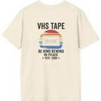 Vhs Tape Memorial Back Print T-Shirt - Natural back