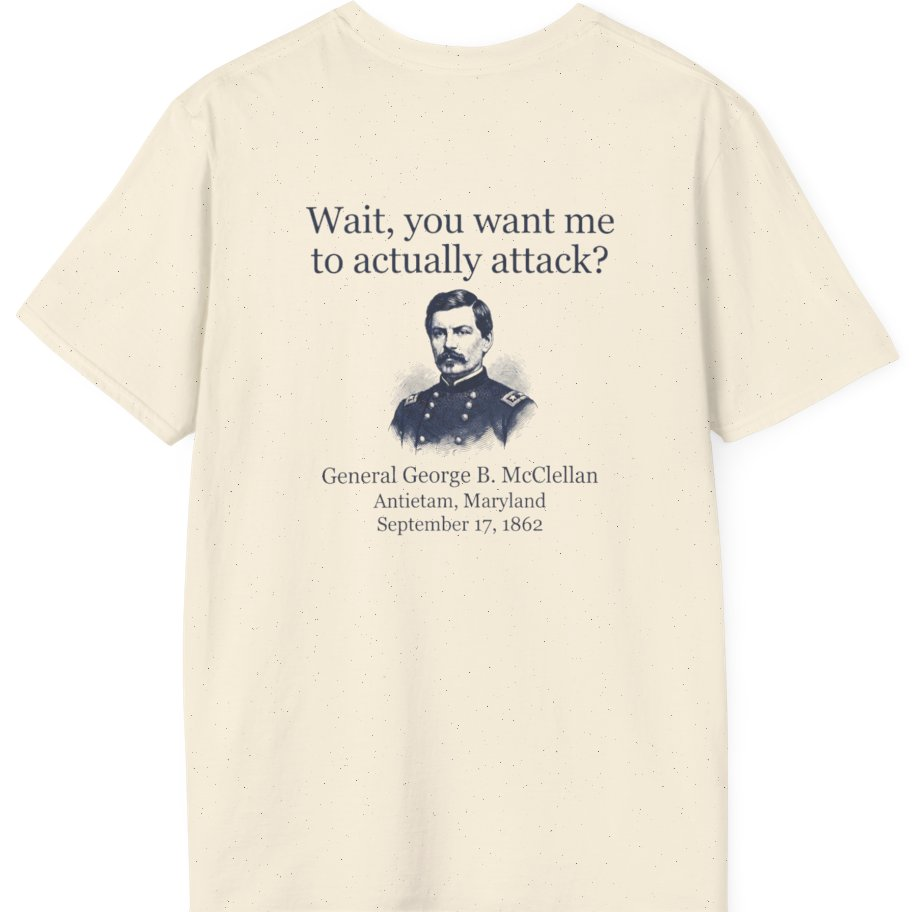 Mcclellan Antietam Attack Back Print T-Shirt - Natural back