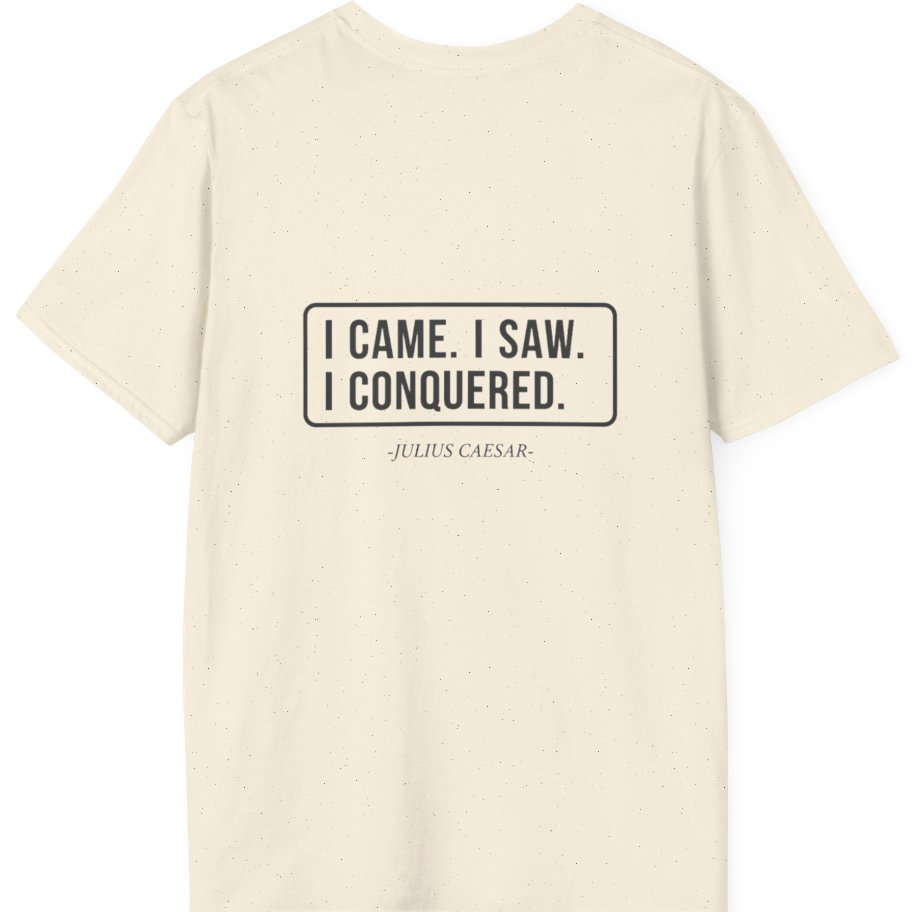 I Came I Saw I Back Print T-Shirt - Natural back