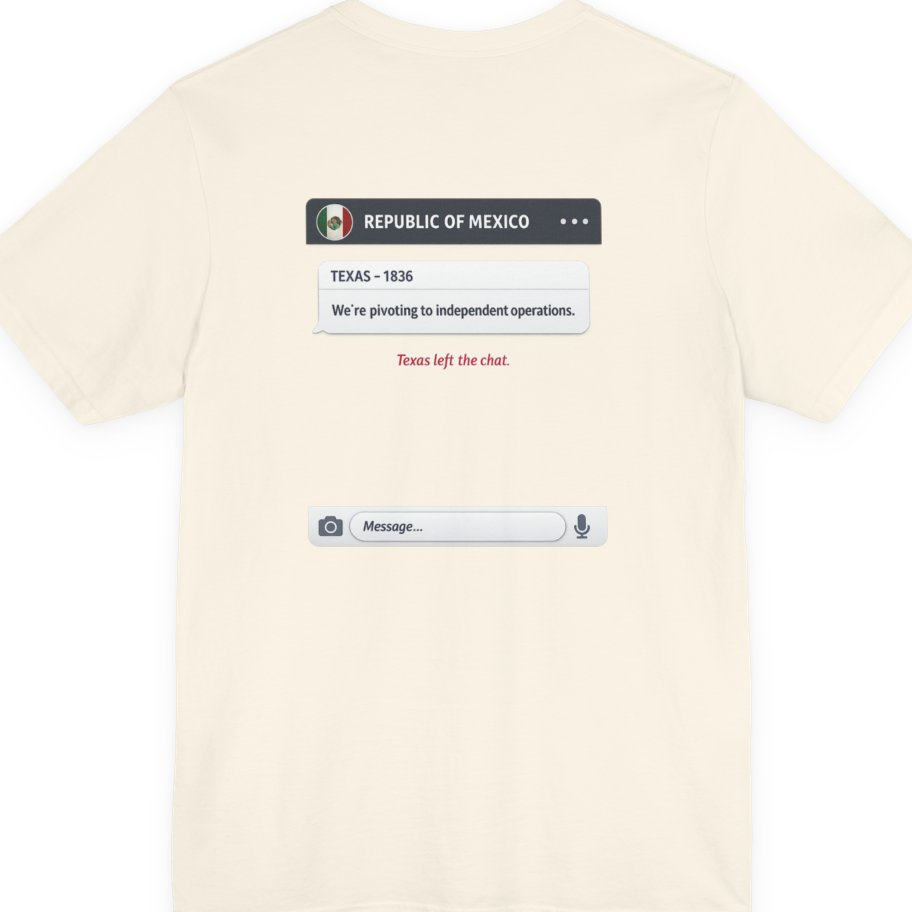 Texas Independence Group Chat Back Print Premium Tee - Natural back