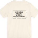 Your Silence Is Educational Back Print Premium Tee - Natural back