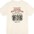 Valley Forge Winter Camping Back Print Premium Tee - Natural back