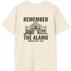 Remember the Alamo March 6th Back Print T-Shirt - Natural back