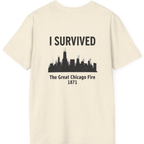 I Survived The Great Chicago Back Print T-Shirt - Natural back