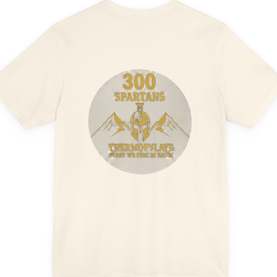 Spartans Thermopylae Back Print Premium Tee - Natural back