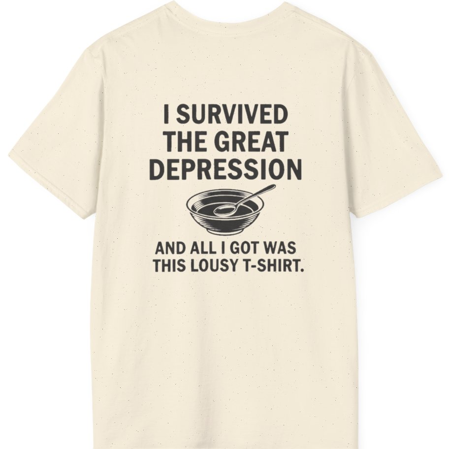 Great Depression Back Print T-Shirt - Natural back