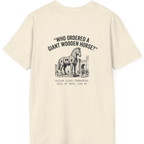 Trojan Horse Deadpan Satire Back Print T-Shirt - Natural back