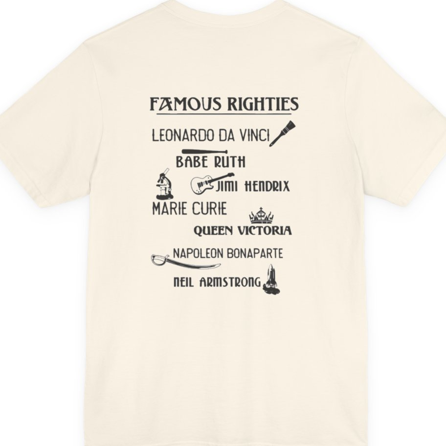 Famous Righties Back Print Premium Tee - Natural back