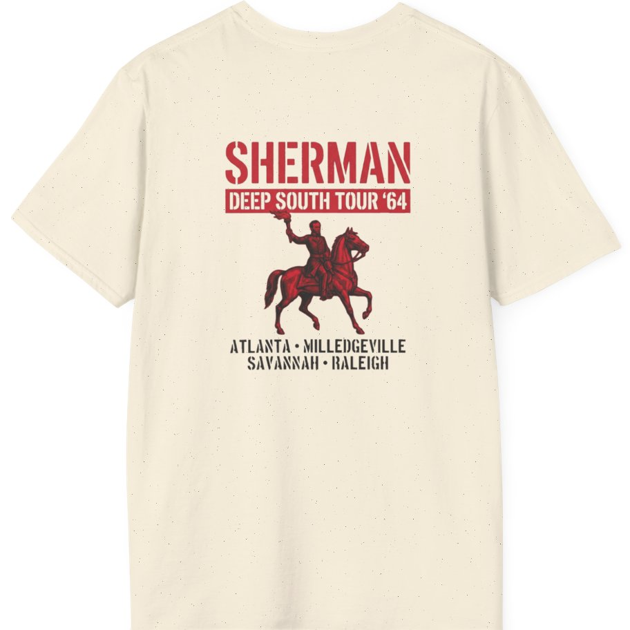 Sherman Deep South Tour Vintage Back Print T-Shirt - Natural back