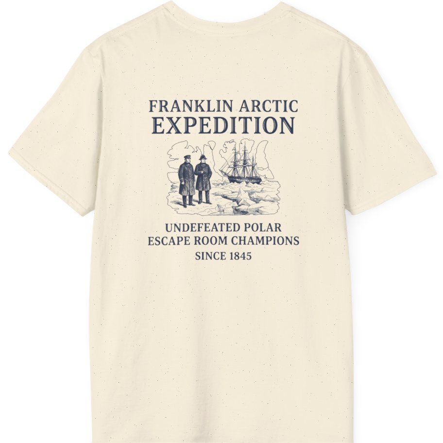 Franklin Arctic Expedition Escape Room Back Print T-Shirt - Natural back