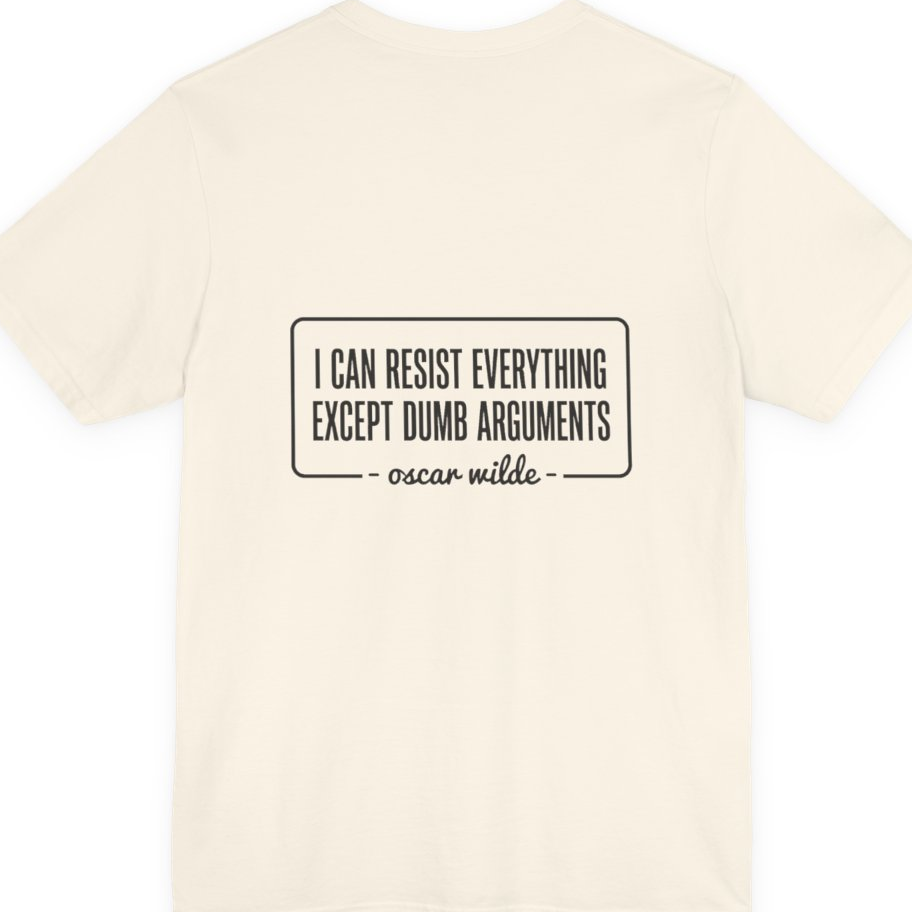 Oscar Wilde Quote Back Print Premium Tee - Natural back