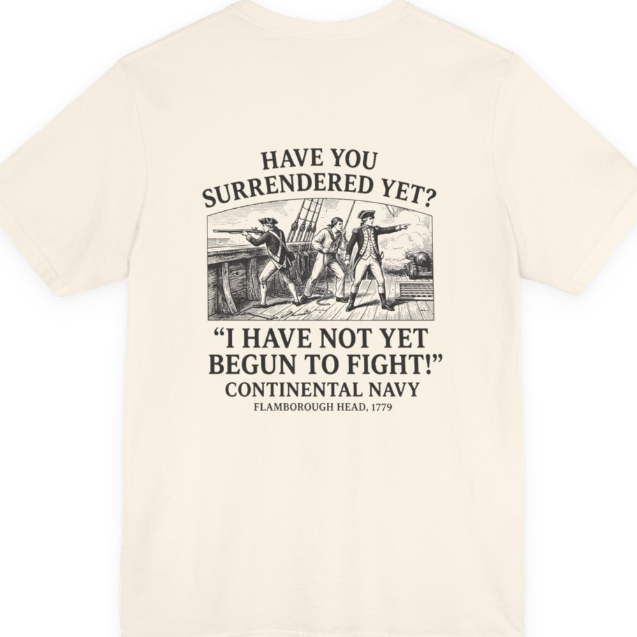 Not Yet Begun To Fight Back Print Premium Tee - Natural back