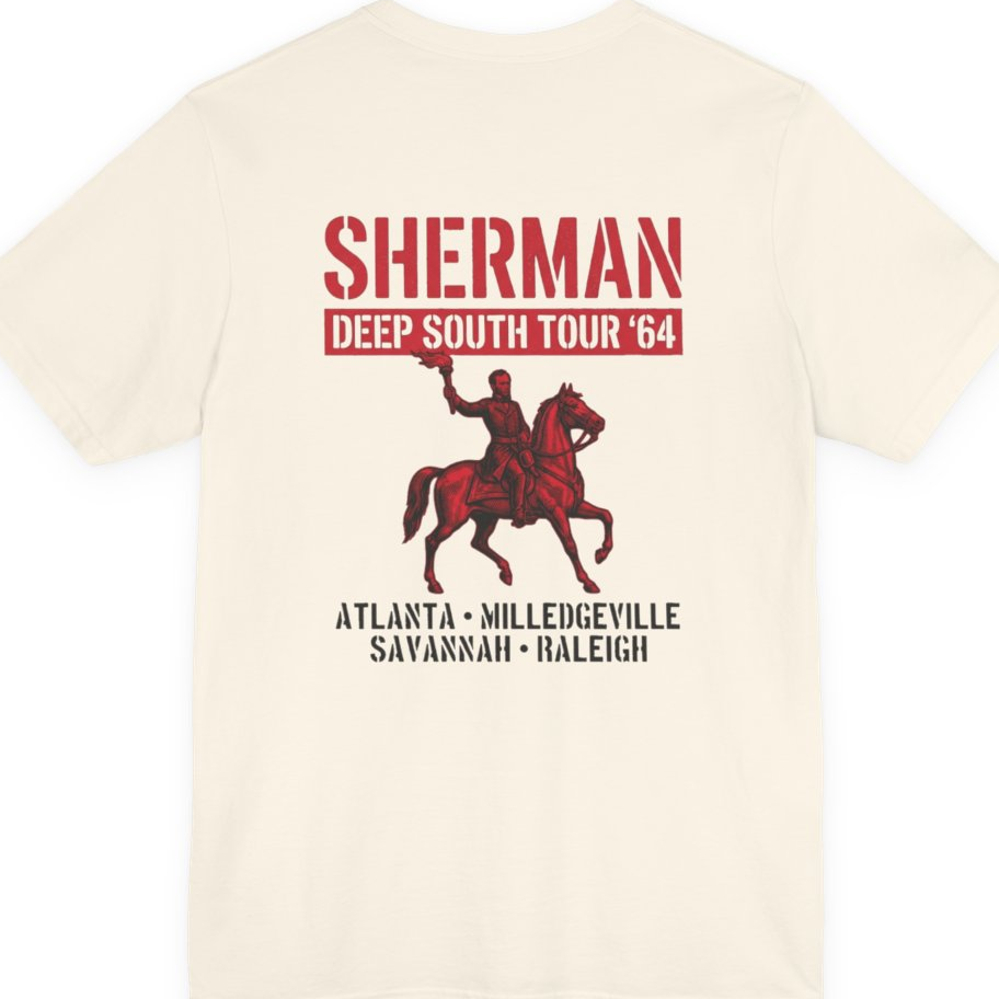 Sherman Deep South Tour Vintage Back Print Premium Tee - Natural back