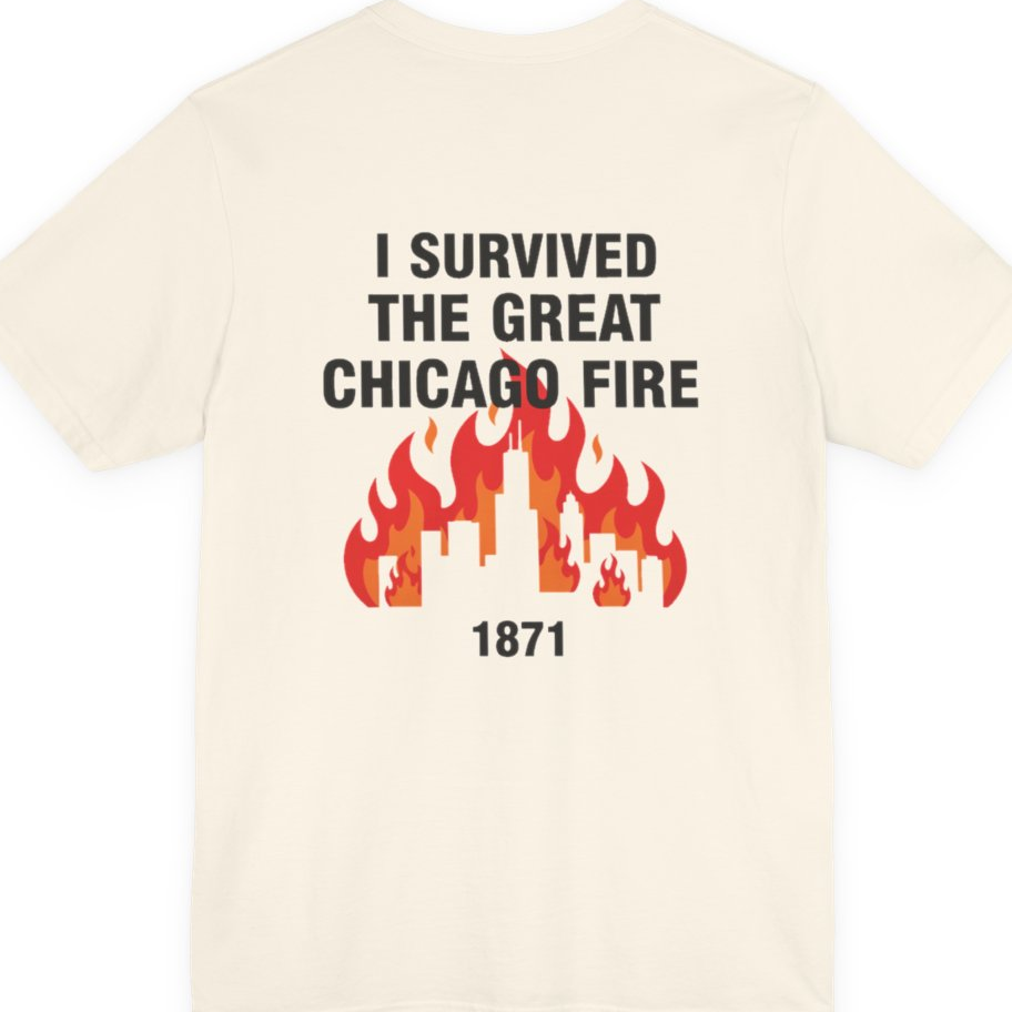 Great Chicago Fire Classic Back Print Premium Tee - Natural back