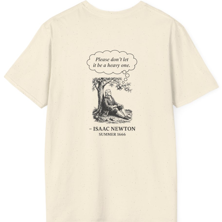 Newton Gravity Anxiety Back Print T-Shirt - Natural back