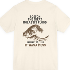 Boston The Great Molasses Flood Back Print Premium Tee - Natural back