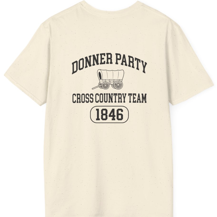 Donner Party Cross Country Team Back Print T-Shirt - Natural back