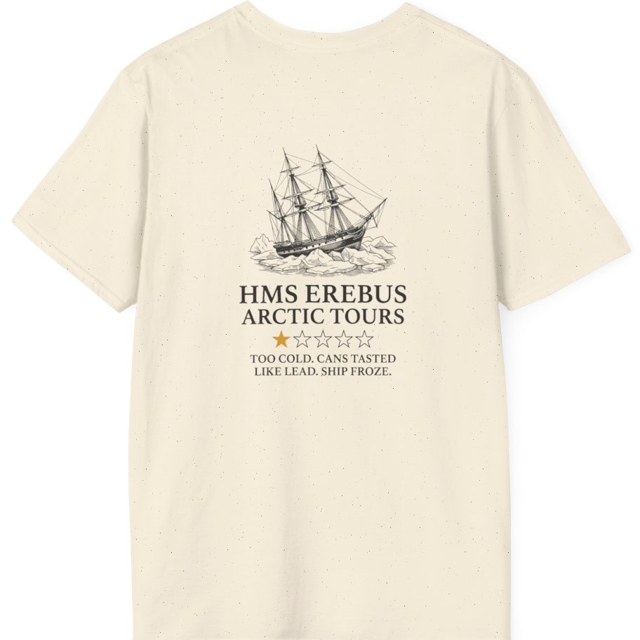 Hms Erebus Arctic Tours Back Print T-Shirt - Natural back