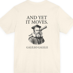 Galileo And Yet It Moves Back Print Premium Tee - Natural back