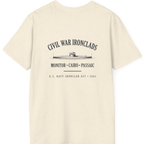 Civil War River Ironclads Back Print T-Shirt - Natural back