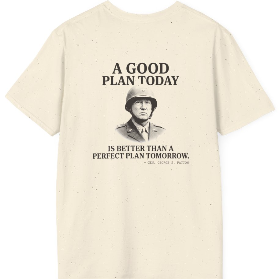 Patton Good Plan Back Print T-Shirt - Natural back