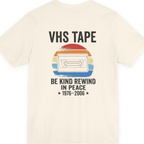 Vhs Tape Memorial Back Print Premium Tee - Natural back