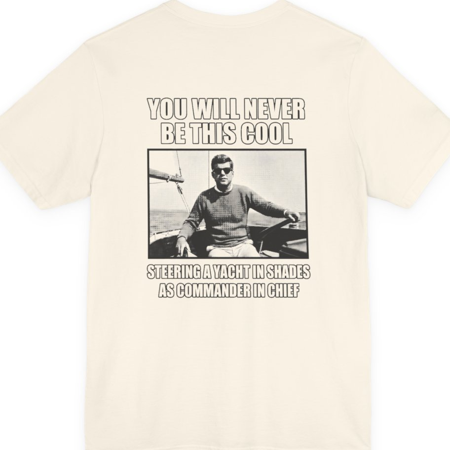 Jfk Yacht Sunglasses Flex Back Print Premium Tee - Natural back