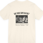 Spanish Armada Fire Ships Back Print Premium Tee - Natural back