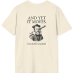 Galileo And Yet It Moves Back Print T-Shirt - Natural back