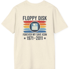Floppy Disk Memorial Back Print T-Shirt - Natural back