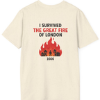 I Survived The Great Fire Back Print T-Shirt - Natural back