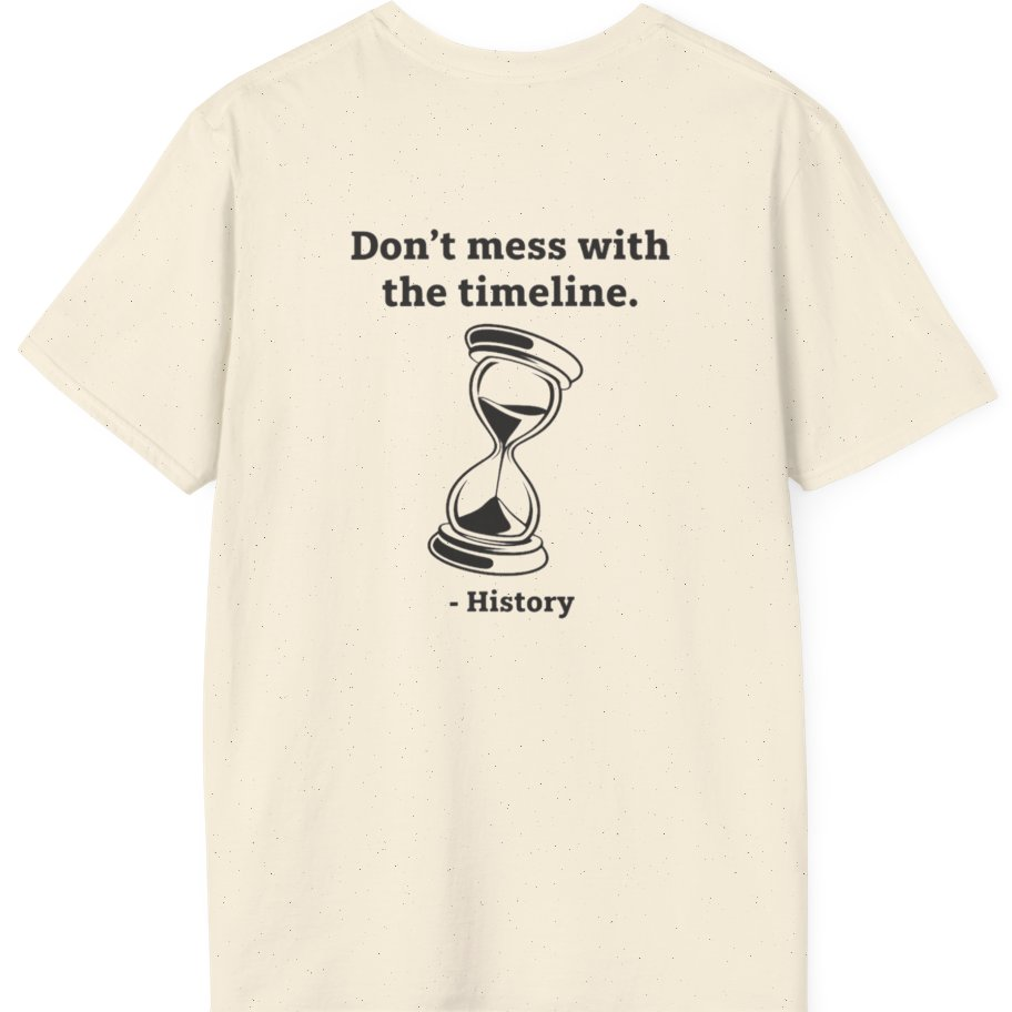Time Travel Paradox Back Print T-Shirt - Natural back