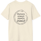 History Always Repeats Back Print T-Shirt - Natural back