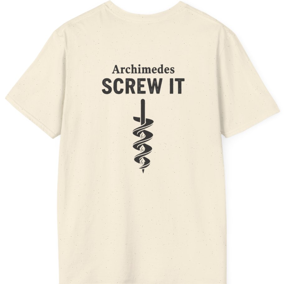Archimedes Screw It Back Print T-Shirt - Natural back