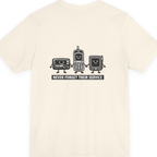 Never Forget Their Service Obsolete Back Print Premium Tee - Natural back