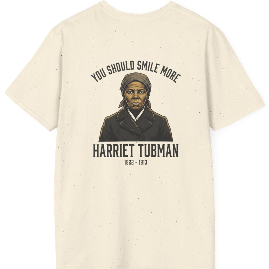 You Should Smile More Harriet Back Print T-Shirt - Natural back